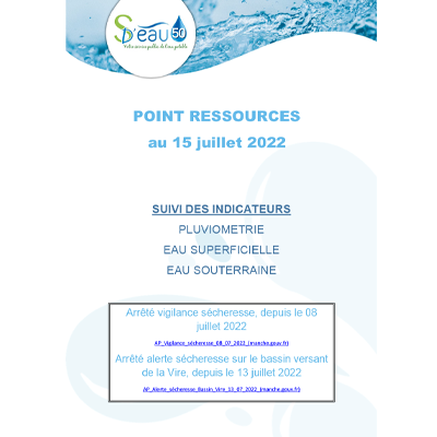 Point ressources au 15 juillet 2022