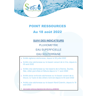 Point ressources au 18 août 2022 