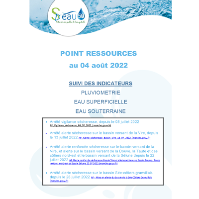 Point ressources au 4 août 2022