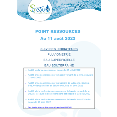 Point ressources au 11 août 2022