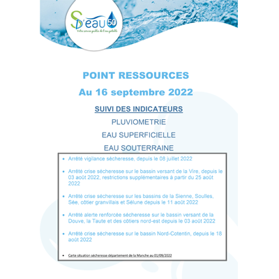 Point ressources au 18 août 2022 