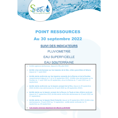 Point ressources au 25 août 2022 