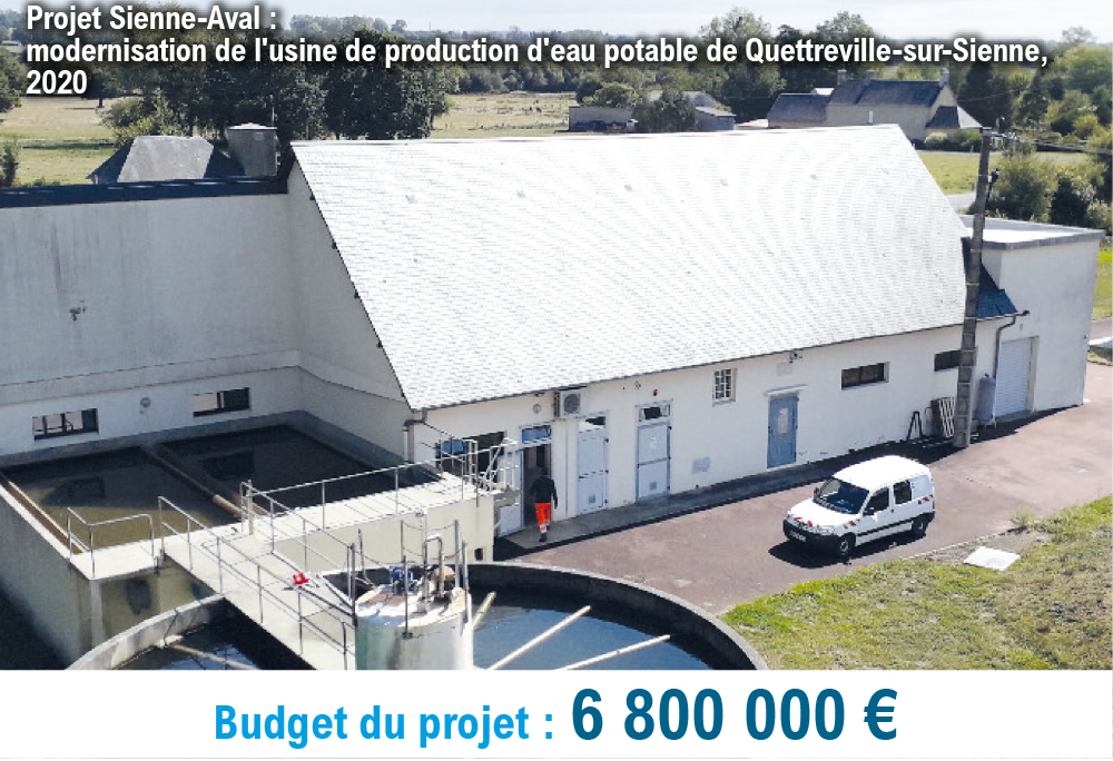 Projets SDeau50 : projet Sienne-Aval, modernisation de l'usine d'eau potable de Quettreville-sur-Sienne, 2020