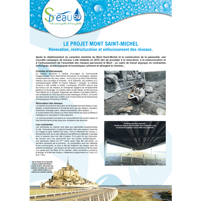 SDeau50, rénovation du réseau de canalisations du Mont Saint-Michel