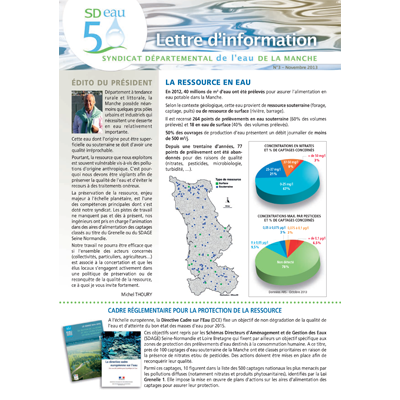 SDeau50, lettre d'information, novembre 2013